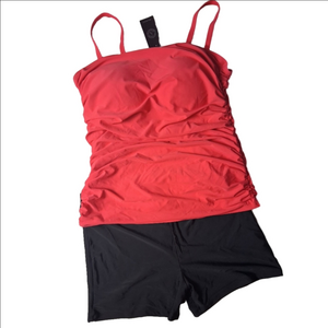 NEW Relleciga XXL 2 Piece Swim Suit Pink & Black